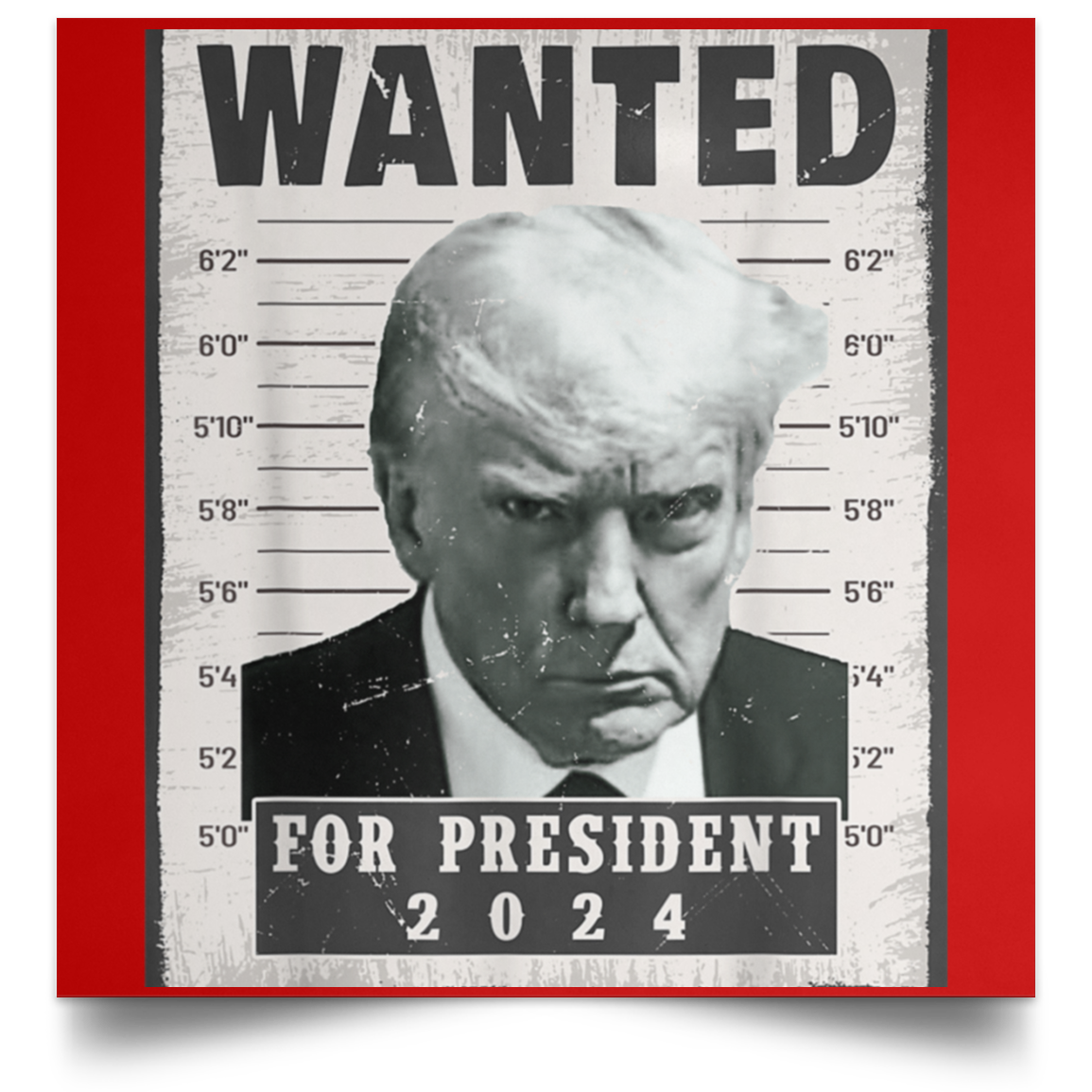 Trump WANTED for President 2024 Square Poster Patriot Powered Products