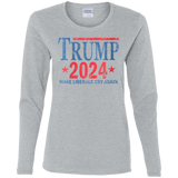 Trump 2024 Make Liberals Cry Again Ladies' Cotton LS T-Shirt