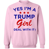 Yes I'm A Trump Girl Crewneck Pullover Sweatshirt