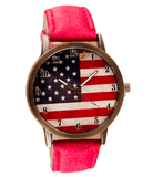 Patriotic American Watch with Red Band