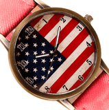 Patriotic American Watch with Red Band