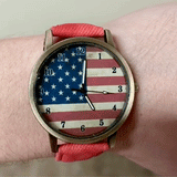 Patriotic American Watch with Red Band