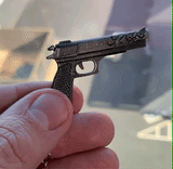 Handgun Shaped Metal Key Chain and Zipper Pull