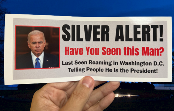 Silver Alert Funny Biden Sticker - Subscriber Exclusive