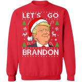 Trump Lets Go Brandon Christmas  Crewneck Pullover Sweatshirt