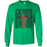 USA Pledge of Allegiance Patriotic Long Sleeve T-Shirt