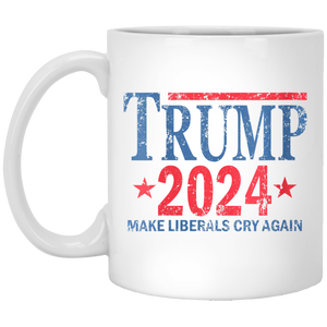 Trump 2024 Make Liberals Cry Again 11 oz. White Mug