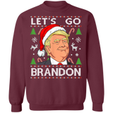 Trump Lets Go Brandon Christmas  Crewneck Pullover Sweatshirt