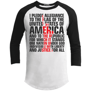 USA Pledge of Allegiance Patriotic Sporty Long Sleeve T-Shirt