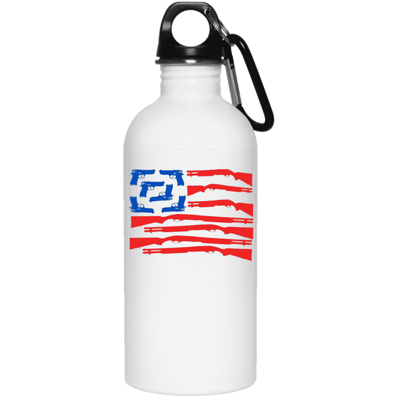 American Gun Flag - Stainless Steel Water Bottle