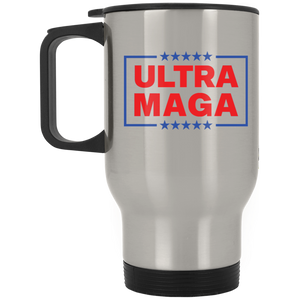 ULTRA MAGA Trump Supporters - Silver Stainless Travel Mug