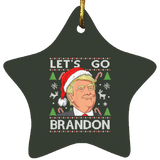 Trump Lets Go Brandon Christmas  Star Ornament