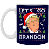 Trump Lets Go Brandon Christmas  White Mug