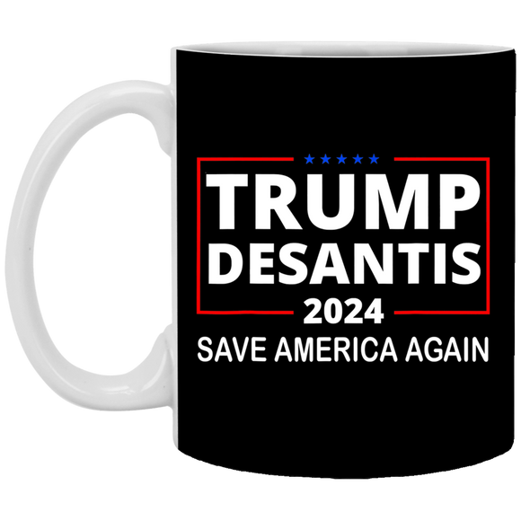 Trump Desantis 2024 White Mug