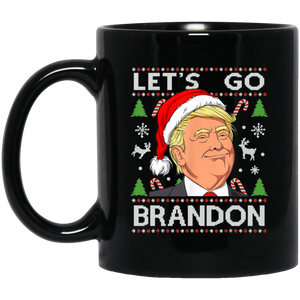 Trump Lets Go Brandon Christmas  Black Mug