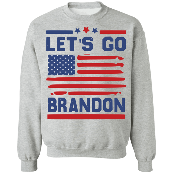 Let's Go Brandon Large Flag  Crewneck Pullover Sweatshirt