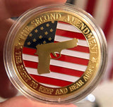 Pro-Gun Rights Full Color Collectable Coin - 24K GOLD Plated