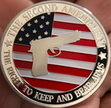 Pro-Gun Rights Full Color Collectible Coin - SILVER Plated