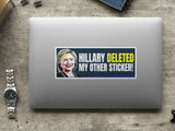 Hillary DELETED MY Sticker