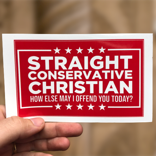 Straight Conservative Christian Sticker