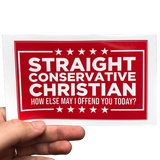 Straight Conservative Christian Sticker