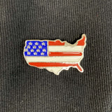 USA Shaped Flag Lapel Pin