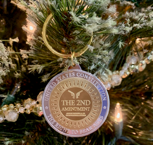 2nd Amendment Gold Christmas Ornament