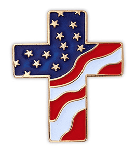 USA Flag Cross Lapel Pin