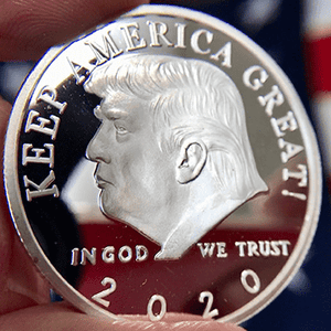 President Trump 2020 'Keep America Great' Re-Election Commemorative Silver Coin