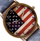 Patriotic American Watch with Blue Band