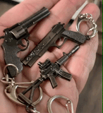 Gun Shaped Metal Key Chain & Zipper Pull Bundle