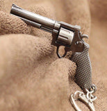 Old Fashioned Revolver Shaped Metal Key Chain & Zipper Pull