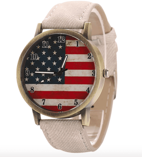 Patriotic American Watch with White Band